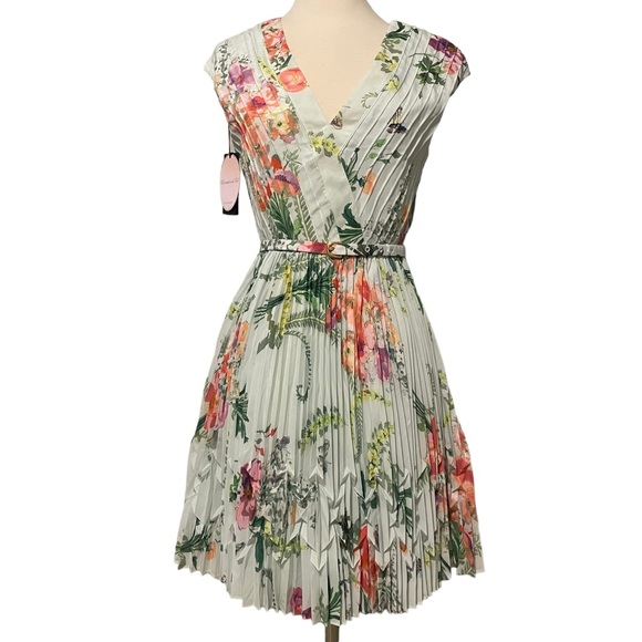 open lace back dress Sketch Floral Pleated Midi Shirt Dress | Bernia